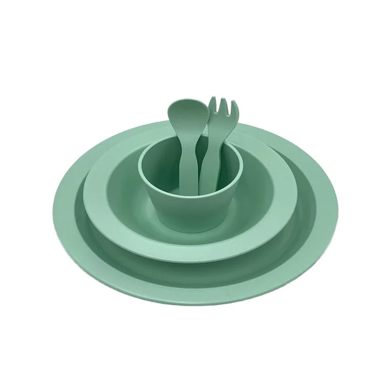 New Design Children Plastic Bowl Plate Baby Feeding Tableware Cartoon Cute Boy Girl Gift Baby Food Plate Set