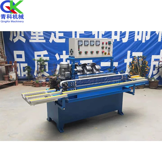 45° table top round edge processing equipment  PLC computer control glass chipping equipment