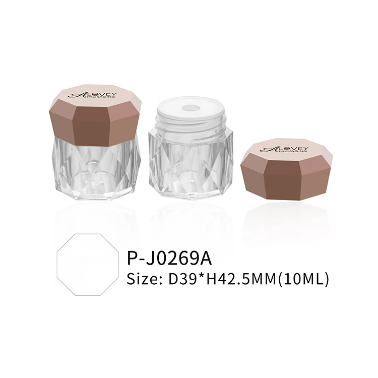 Fashion Polygon Diamond Type Cut Out Eyeshadow Glitter Packaging Plastic Jar 10G Glitter Container
