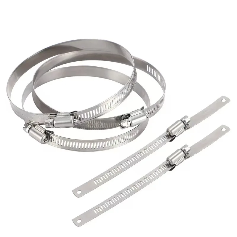 304 Stainless Steel 72-95mm American Type Hose Clamp Adjustable Slotted Bolt Band Hose Clamp Pipe Clamp for tube connection