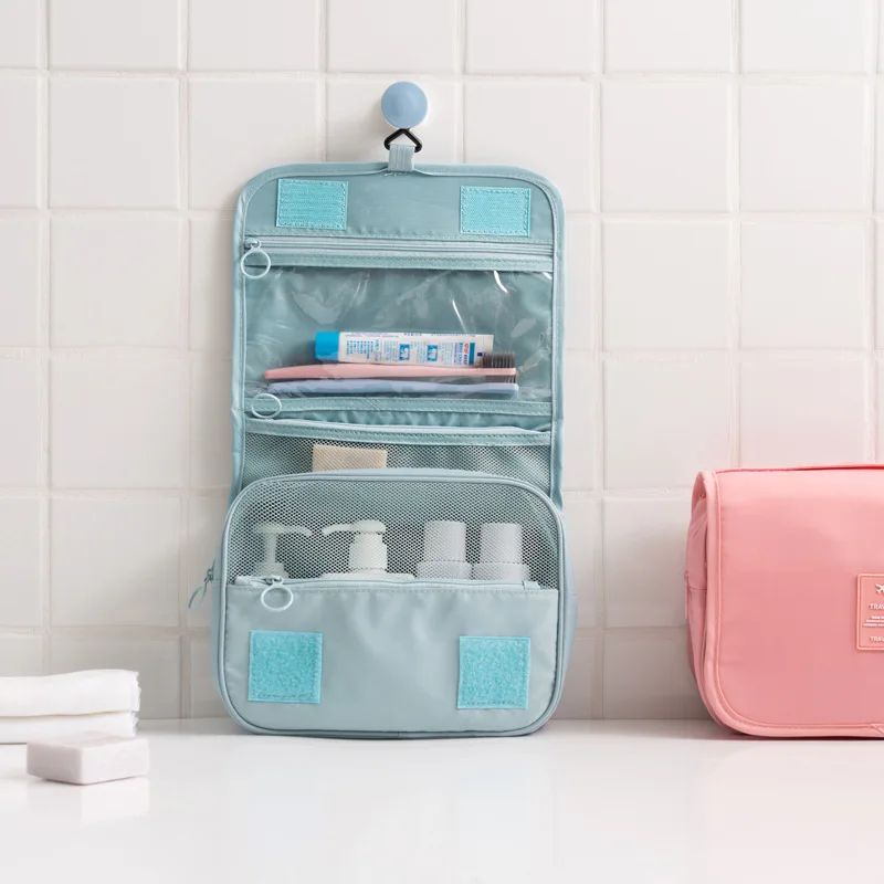 Fashion hook convenient Toiletry bags for women waterproof hanging customized logo toiletry bag