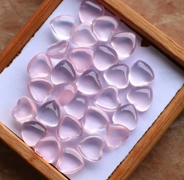 18*26mm Natural Rose Quartz Heart Shape Cabochon