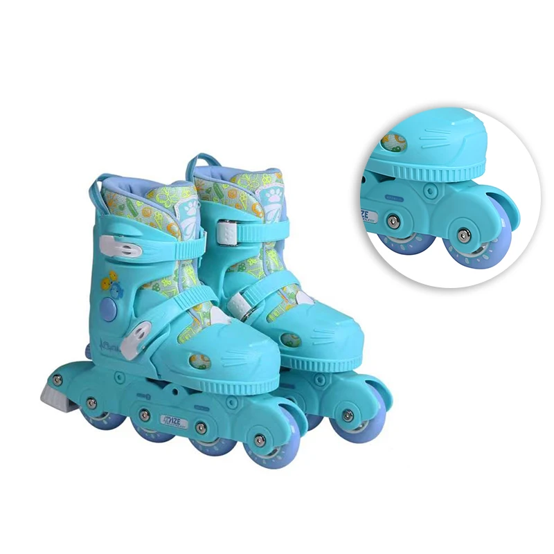 Professional Speed Sliding Free Skating Adjustable Portable Featuring All Illuminating 4 Light Up Wheels for Girls and Boys Outd