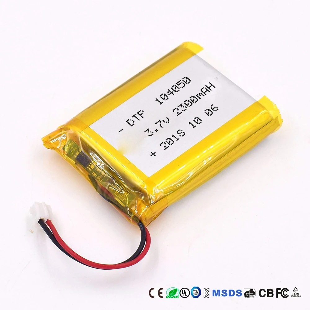 High Capacity iphone Battery DTP 104050 3.7V 2300mAh Rechargeable  li-ion battery Li Polymer Battery for 3D glasses
