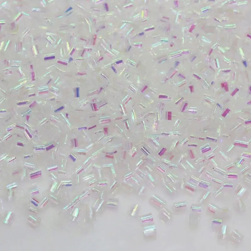 2*3mm Cotton Candy Iridescent Crispy Bingsu Beads for Crunchy Slime Iridescent Straw Beads 3D Glitter Slime Supply
