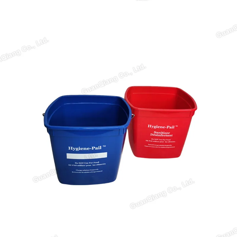 Небольшой гигиенический пластиковый квадратный ведро для очистки воды с металлической