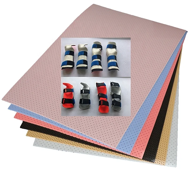 Eco Polymer Material Re-moldable Medical Plastic Sheet Perforated Thermoplastic Splint Material