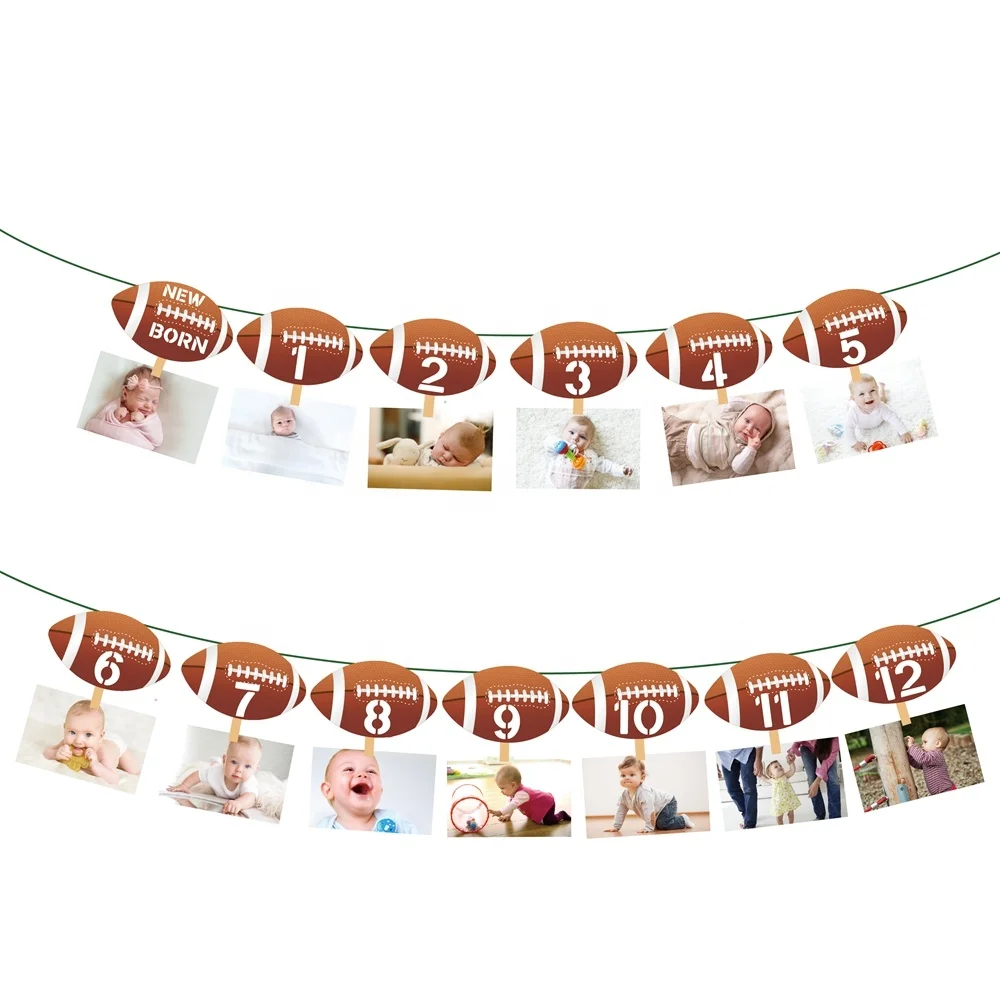YISHU Newborn to 12 Month Display woodland creatures party photo banner 1st birthday wild one
