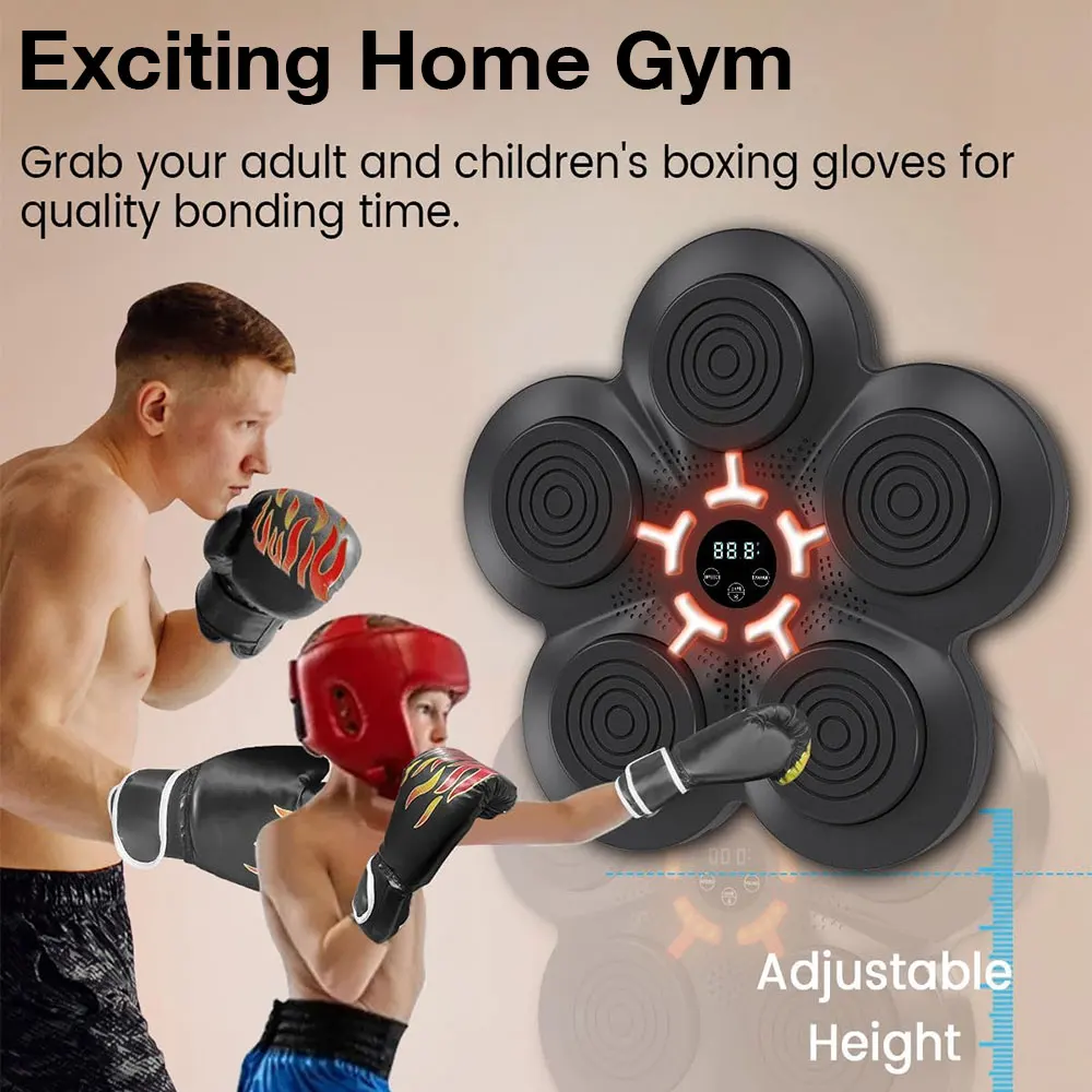 New Original Electronic Wireless Home Led Target Wall Mounted With Boxing Glove One Punch Training Smart Music Boxing Machine