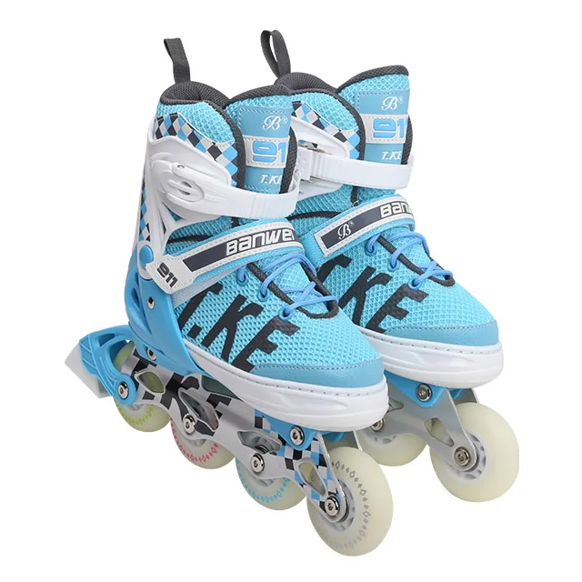 Hot for Sale Adjustable Cheap 4 Flashing PU Wheels Roller Safe Brake for Beginners Kids Adults Inline Skates Shoes