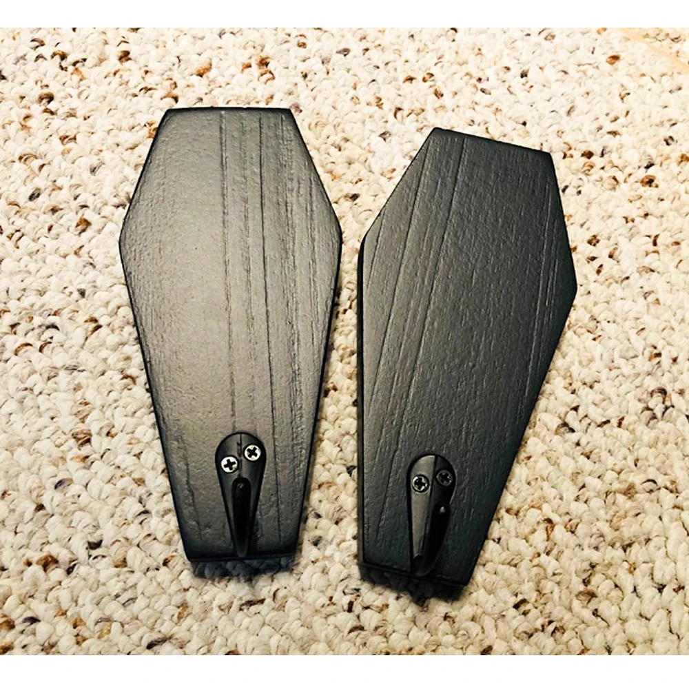 Деревянный черный держатель для ключей в гробе готический Настенный декор деревянные крючки настенная стойка кофейных кружек