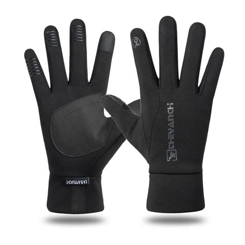Перчатки для верховой езды q904 зимние на молнии сенсорный экран ветрозащитные теплые водонепроницаемые спортивные плюшевые лыжные гоночные перчатки для альпинизма для мужчин