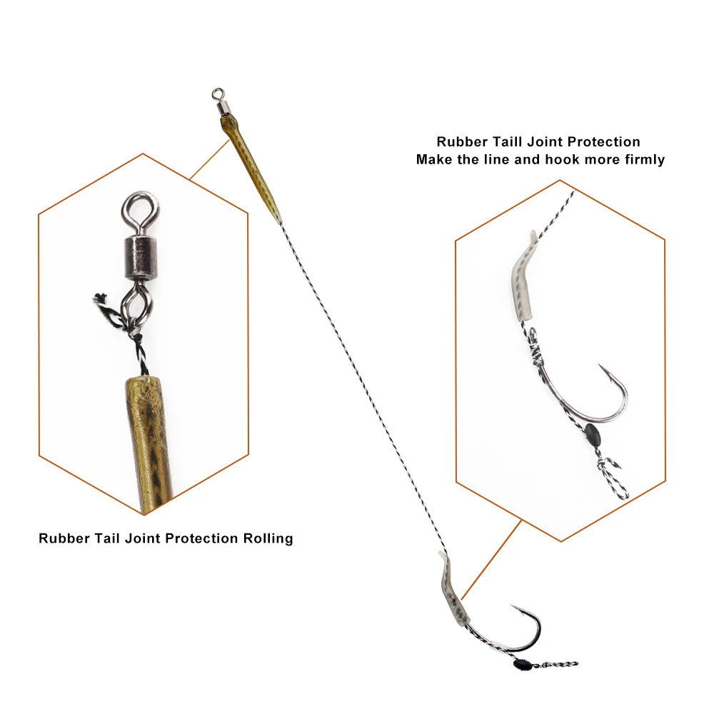 FTK Carp Fishing Hair Rigs Assorted Hand Tied Carp Fishing Hooks Size 2#4#6#8# Fishing Tackle Accessories Pesca