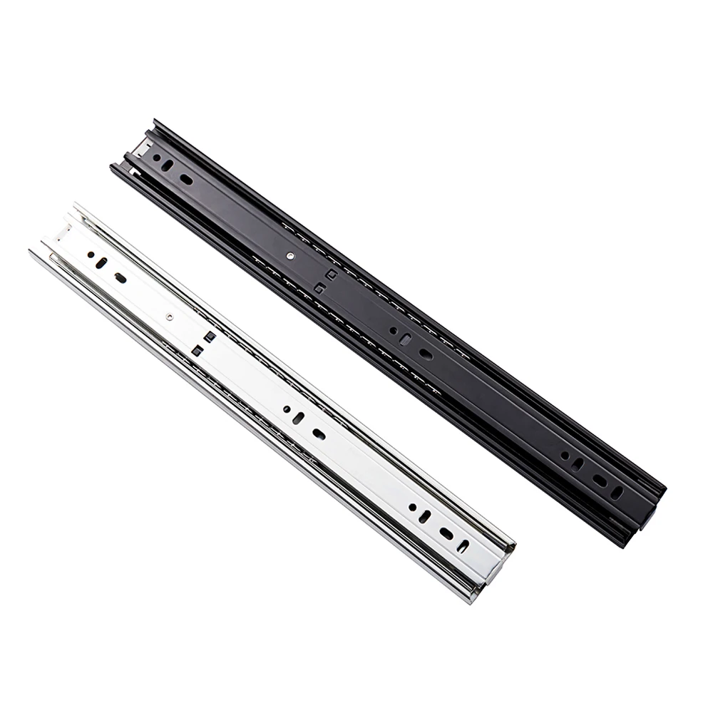 Meilong hardware Patented product 3 Fold Full Extension Ball Bearing Drawer Slide Rail/ Telescopic Channel for table 45mm