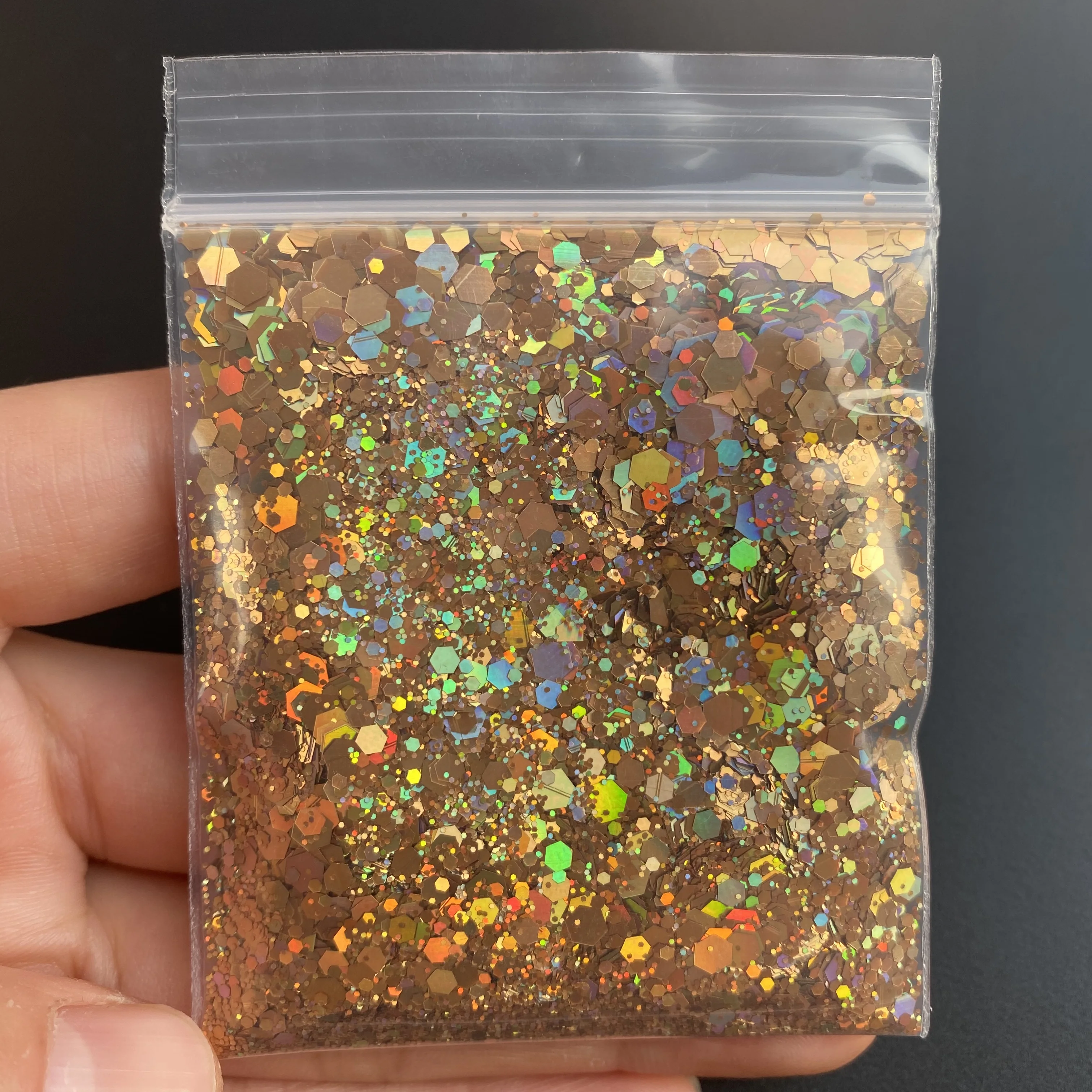 10g Holographic Chunky Mixed Glitter Sequins Loose Hexagon Nail Glitter Bulk For Nails