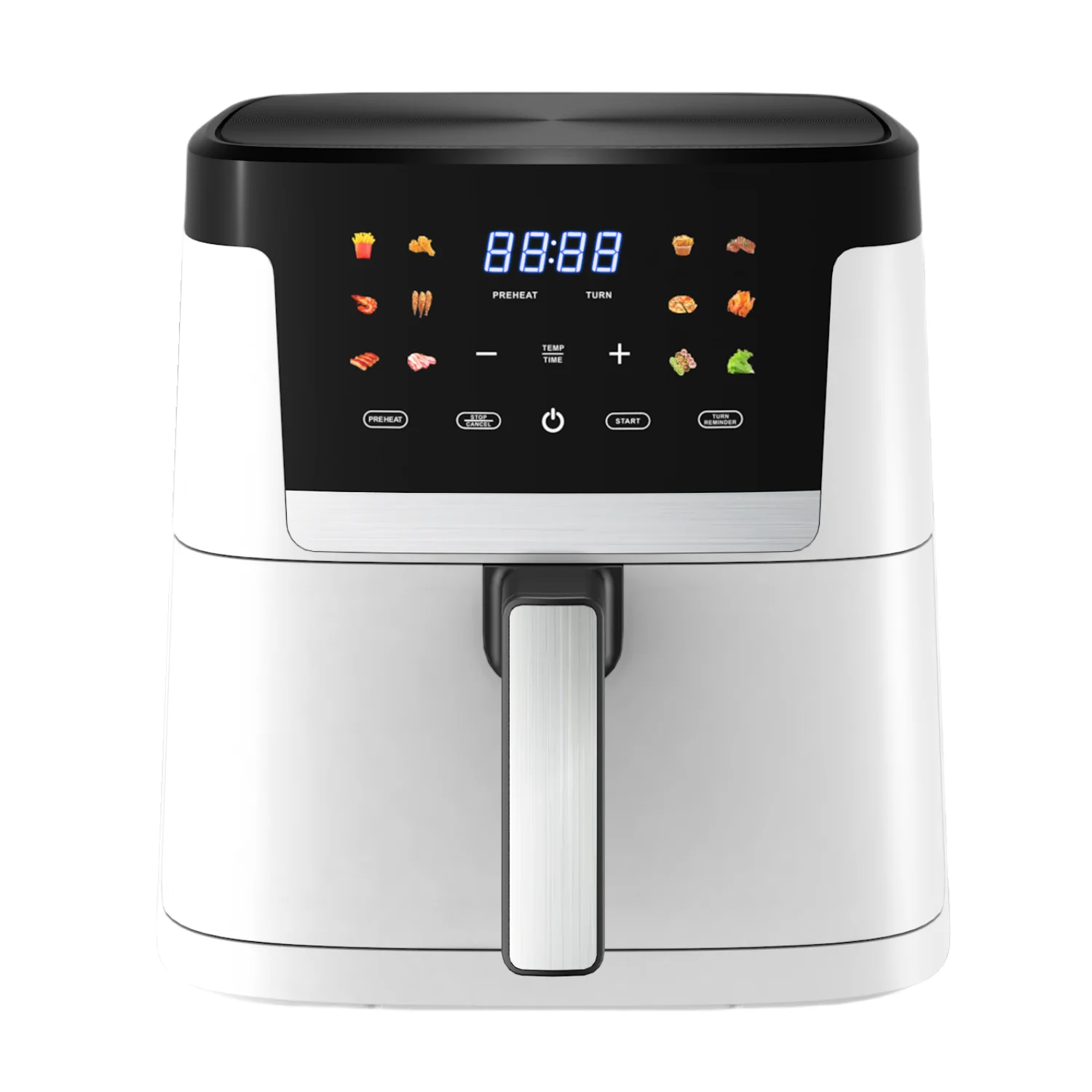 Customized Brushed Matte Surface 6.5L 7.5L Healthy Cooking Electric Smart Digital Air Fryer Oven With Non-stick Basket
