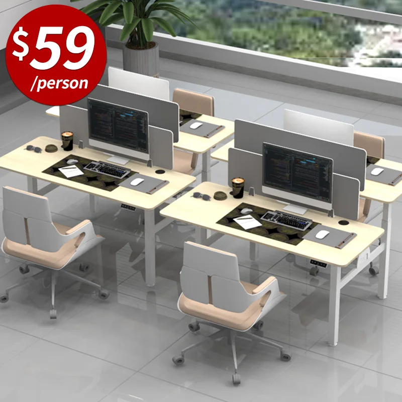 office Workstation desk adjustable table face to face standing desk lifting desk for 2 or more Multi-person positions