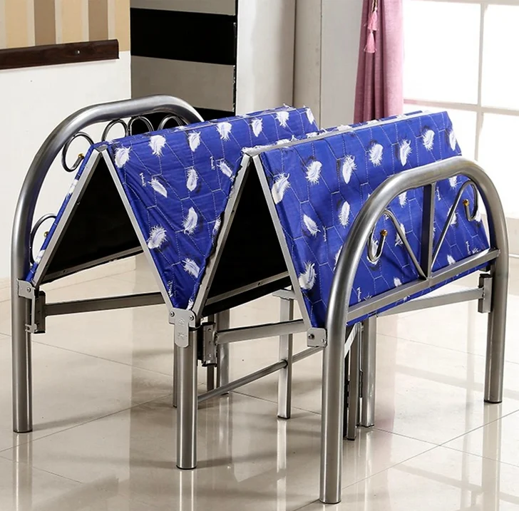 Dubai market Modern folding single bed designs metal bed frame foldable steel bed prices for kids