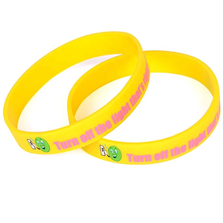 Engraved & Debossed Printed Rubber Bracelets Cheap Price Promotional Bracelets Wristbands