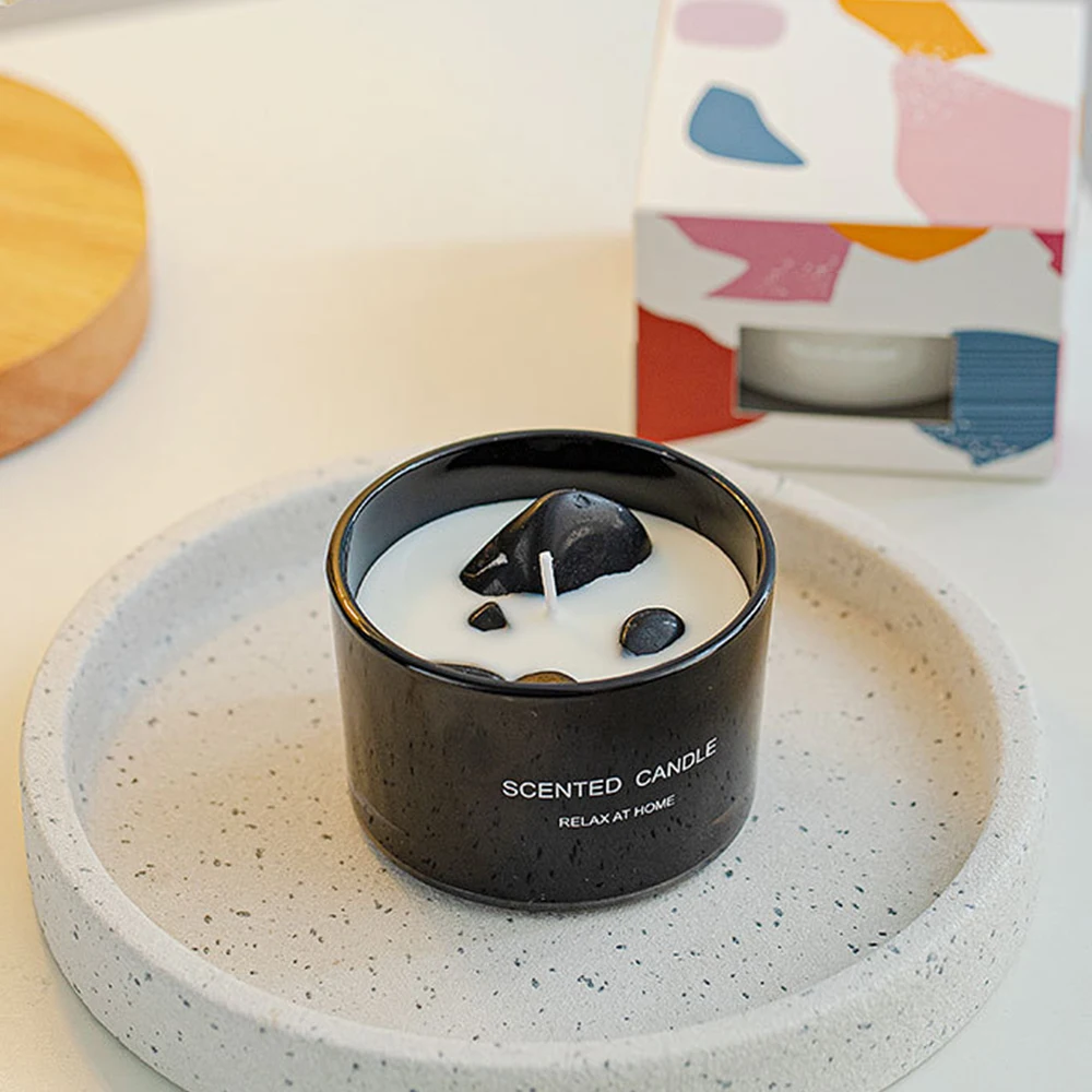 Hot Sale Gift Set Luxury Crystal Stone Candle Fragrance Scent Aroma Soy Wax Candle