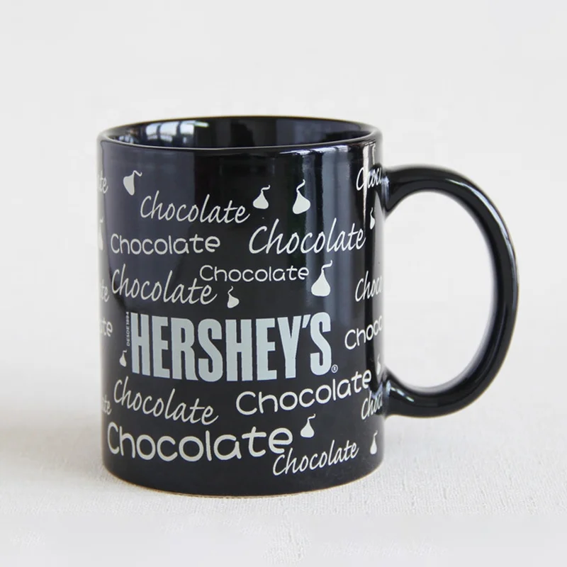 Customized printed black mug 11oz/330ml color ceramic coffee mug for promotion