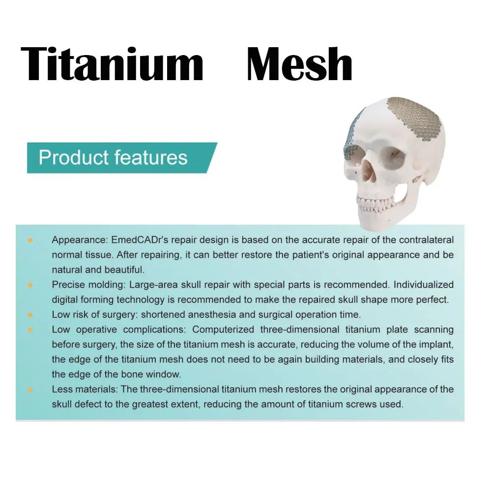 Surgery Titanium Locking Plate foret Maxillofacial MESH Plates And Screws