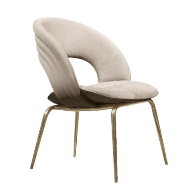 Orangefurn Home Hotel Restaurant Use Curved Backrest Microfiber Leather Modern Luxury Dining Chairs