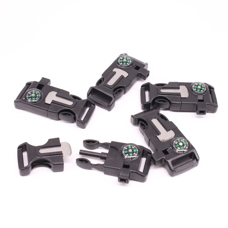 KongBo Outdoor Plastic Survival Paracord Buckle with Compass