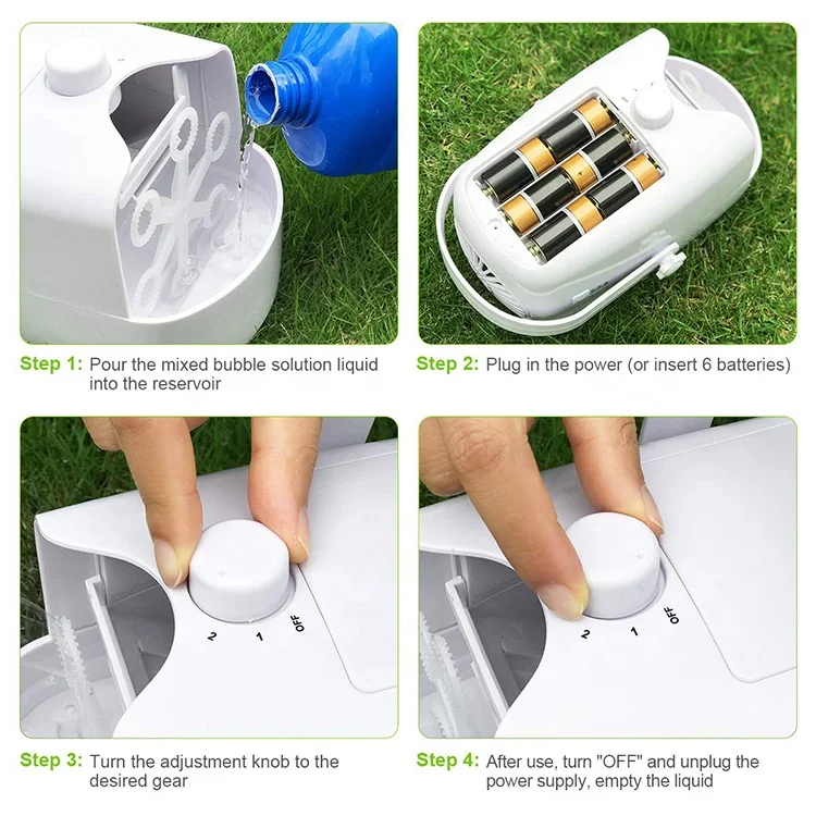 Portable Bubble Machine 4800+ Bubbles Per Minute for Kids Toddlers Parties Birthday Bubble Maker by Plug in and Battery