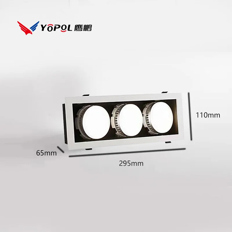 Recessed Gx53 Downlight Adjustable Cob Spotlights Square Rectangle Single Double Three Four Head Dimmable Gx53 Socket Ceil Lamp