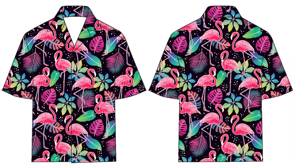 Custom Shorts Sleeve Beach Shirt Vintage Flower Button Down Shirts Sea Coconut Beauty Hawaiian Shirts For Men