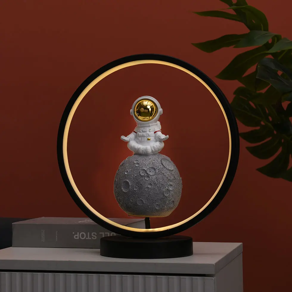 USB Plug Led Decoration  Kids Room Lights Yoga Meditation Bedroom Resin Astronaut Statue Modern Table  Night Lamps Home Decor