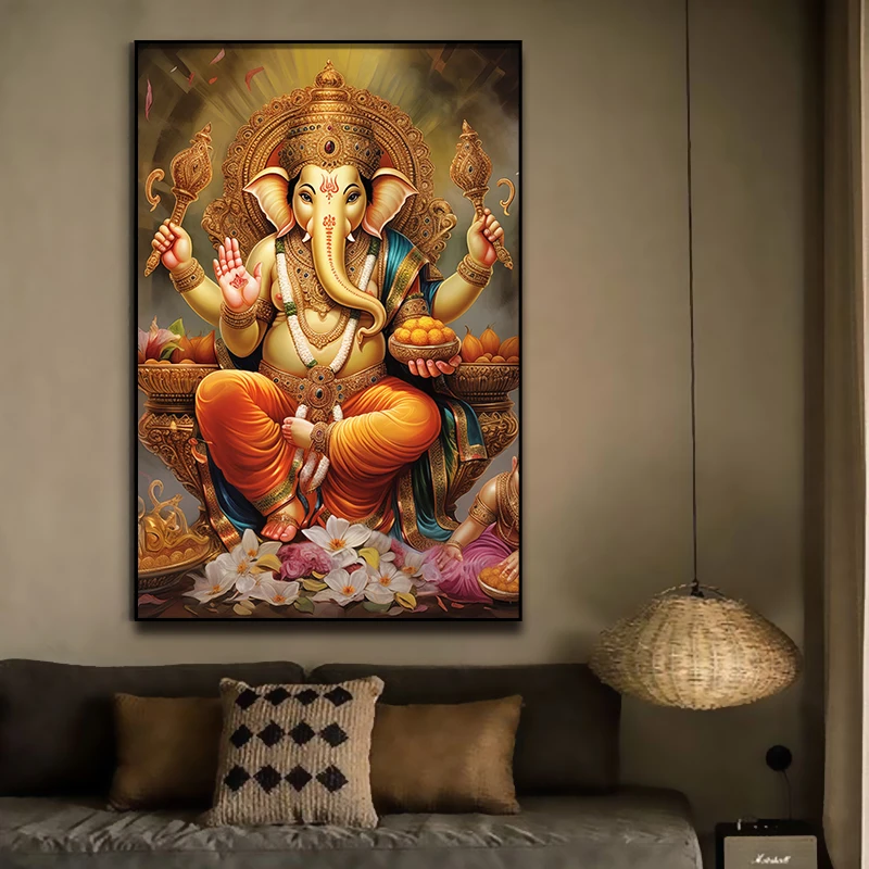 Factory direct wholesale of Hindu deity portraits religious paintings crystal wall paintings  add with diamonds and LED lights