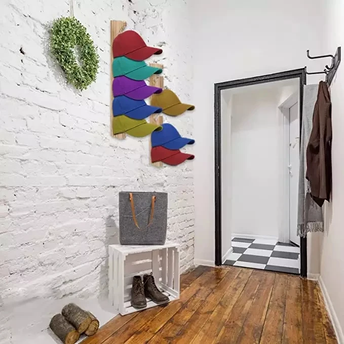 Wooden Hat Racks for Baseball hat for WallMount Baseball hat Organizer Hanger Closet Door Bedroom Entryroom Laundry