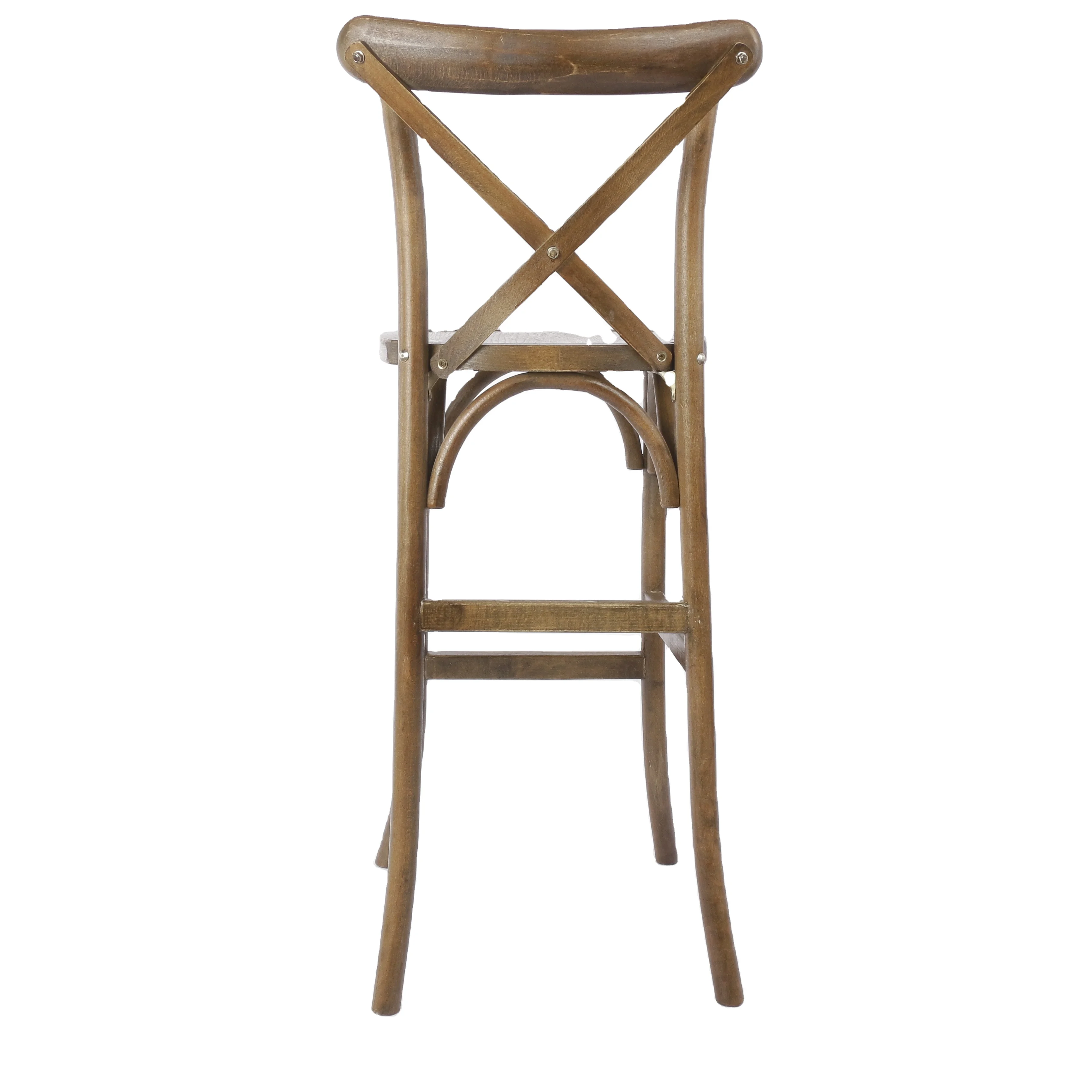 Bistro Restaurant Wood Cross Back Bar Chair Wedding Hotel Furniture X Chair