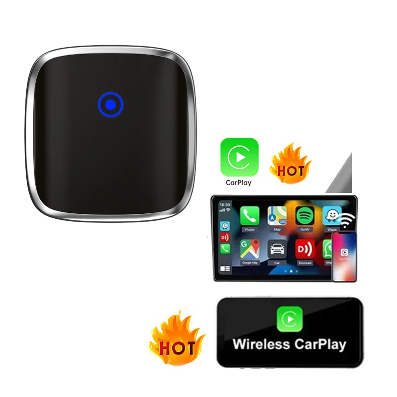 2024 тренд хит продаж 2 в 1 2-канальный рабочий USB беспроводной адаптер Carplay приставка с проводным переходом CP620 для iPhone Apple