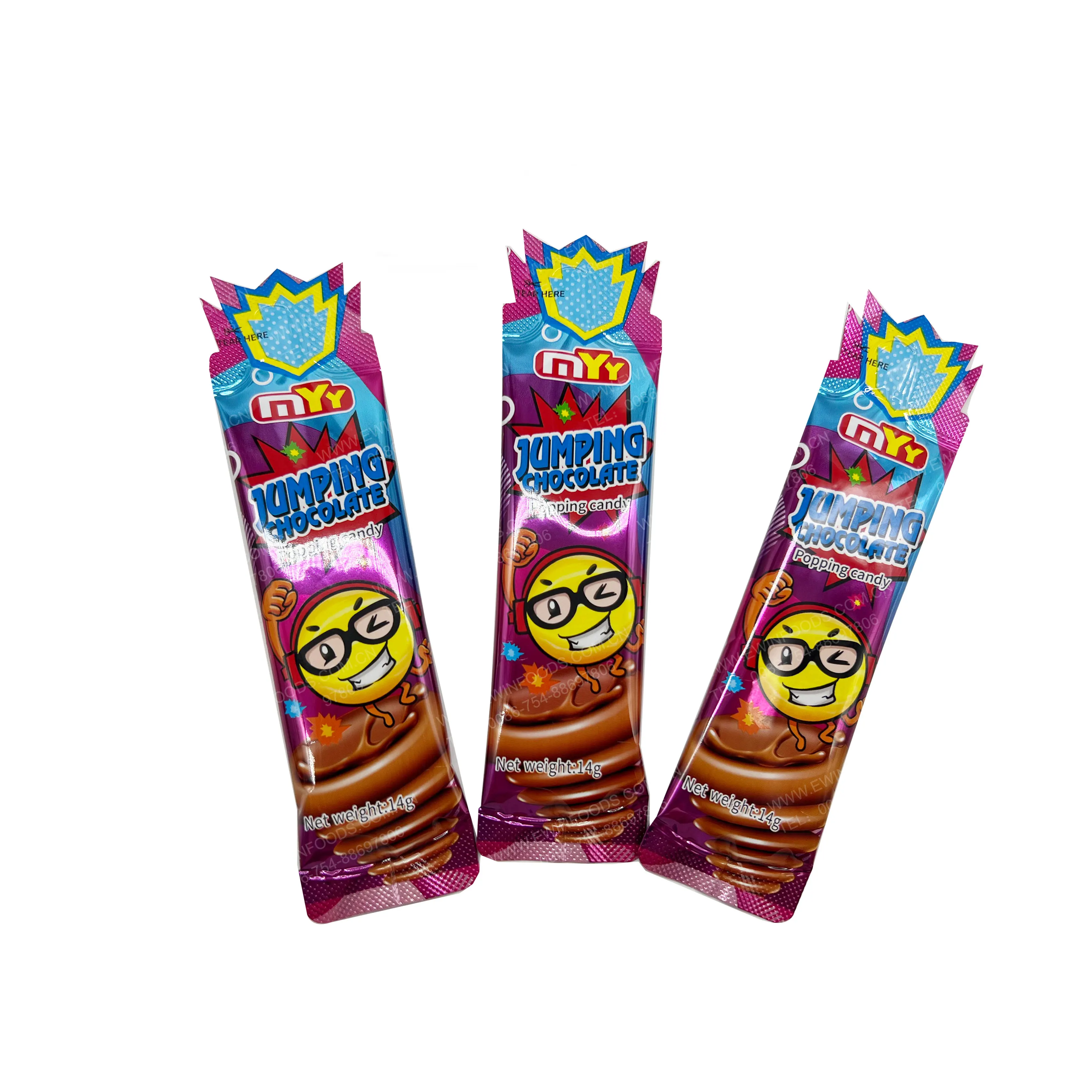 OEM Candy manufacturers bag packing halal liquid candy chocolate jam contains popping candy in bottle for kids for wholesale