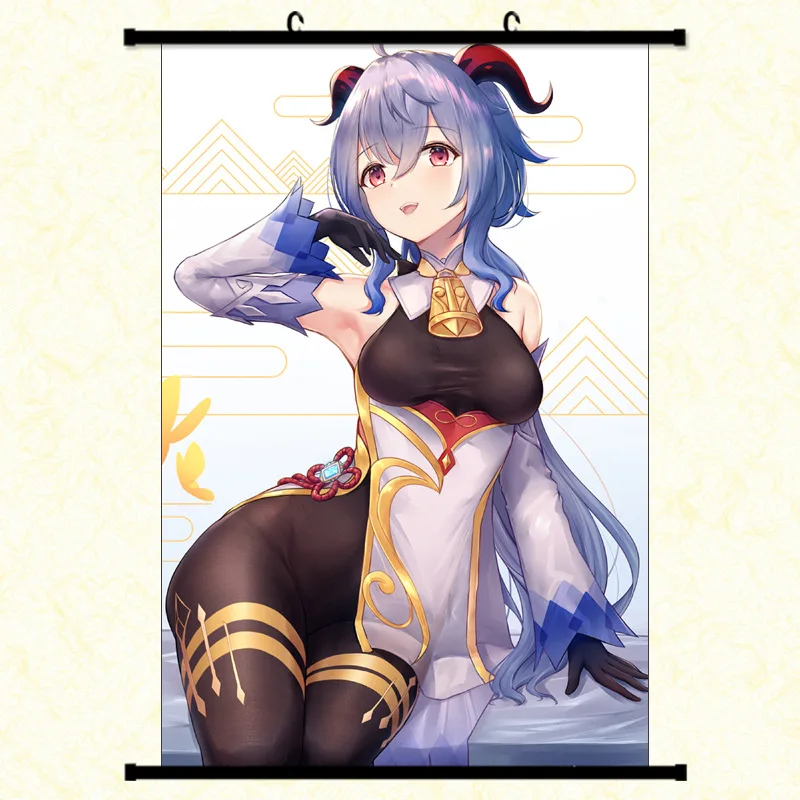 Wholesale 40*60CM Anime Game Genshin Impact Cartoon Character Poster Hanging Painting Anime Scroll