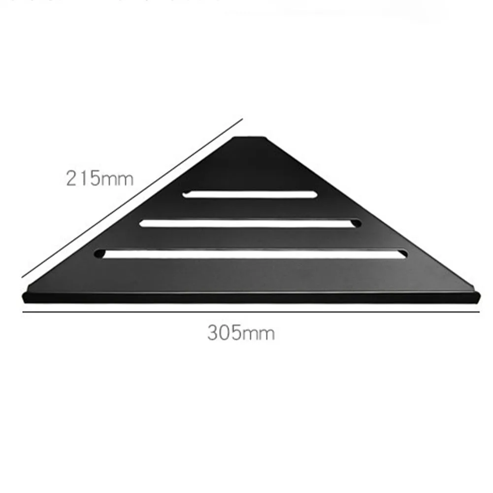 Black 304 stainless steel Tri-angle Bathroom Storage Shower shampoo Corner shelf