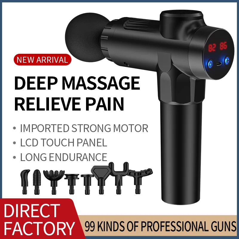99 speeds Body Massage Gun Deep Tissue  Cordless Massage Gun  Deep Muscle Massage Gun with 4& 9 heads