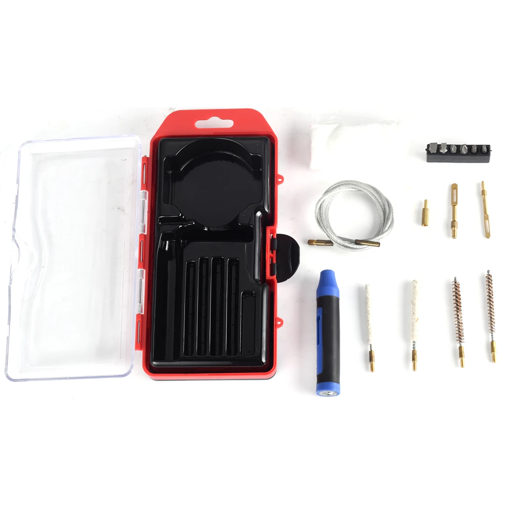 .177Cal & .22 Cal Cotton Mop Nylon Brushes Flex Cable gun Cleaning Kit