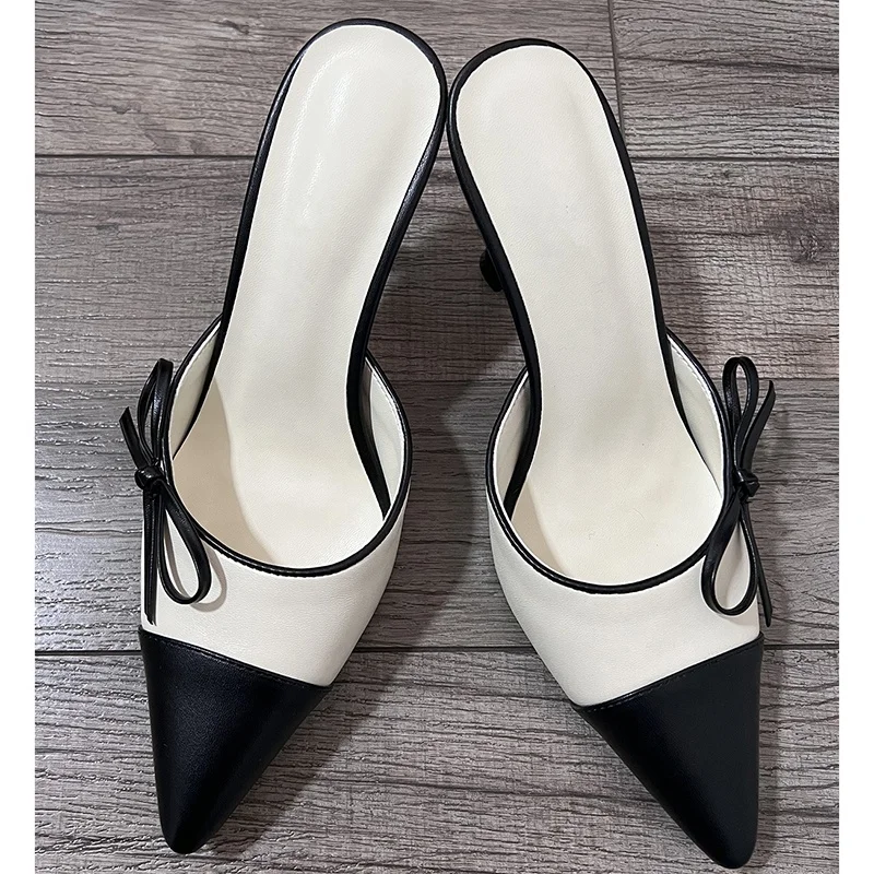 Factory stylish 2024 trending low heeled sandals mule shoes for women