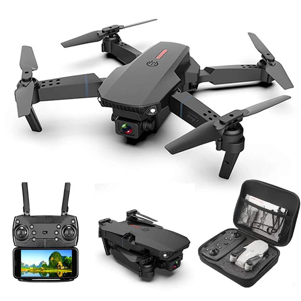 E88 Pro Wifi FPV Drone With Wide Angle HD 4K 1080P Camera Height Hold RC Foldable Quadcopter Drone Gift for Children