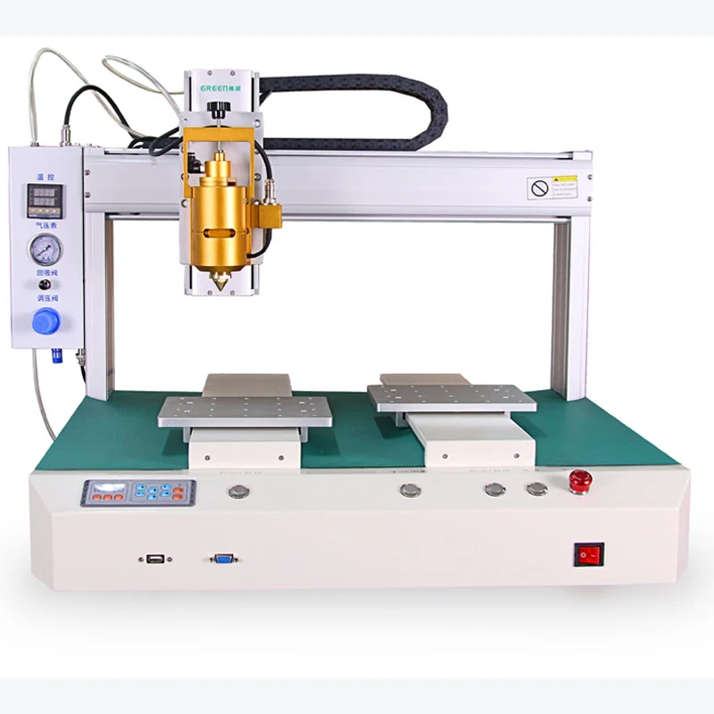 High Quality GREEN Second Generation Dispensing Robot DP500D Cellphone Speaker Hot Melt Glue Automatic Dispenser Machine