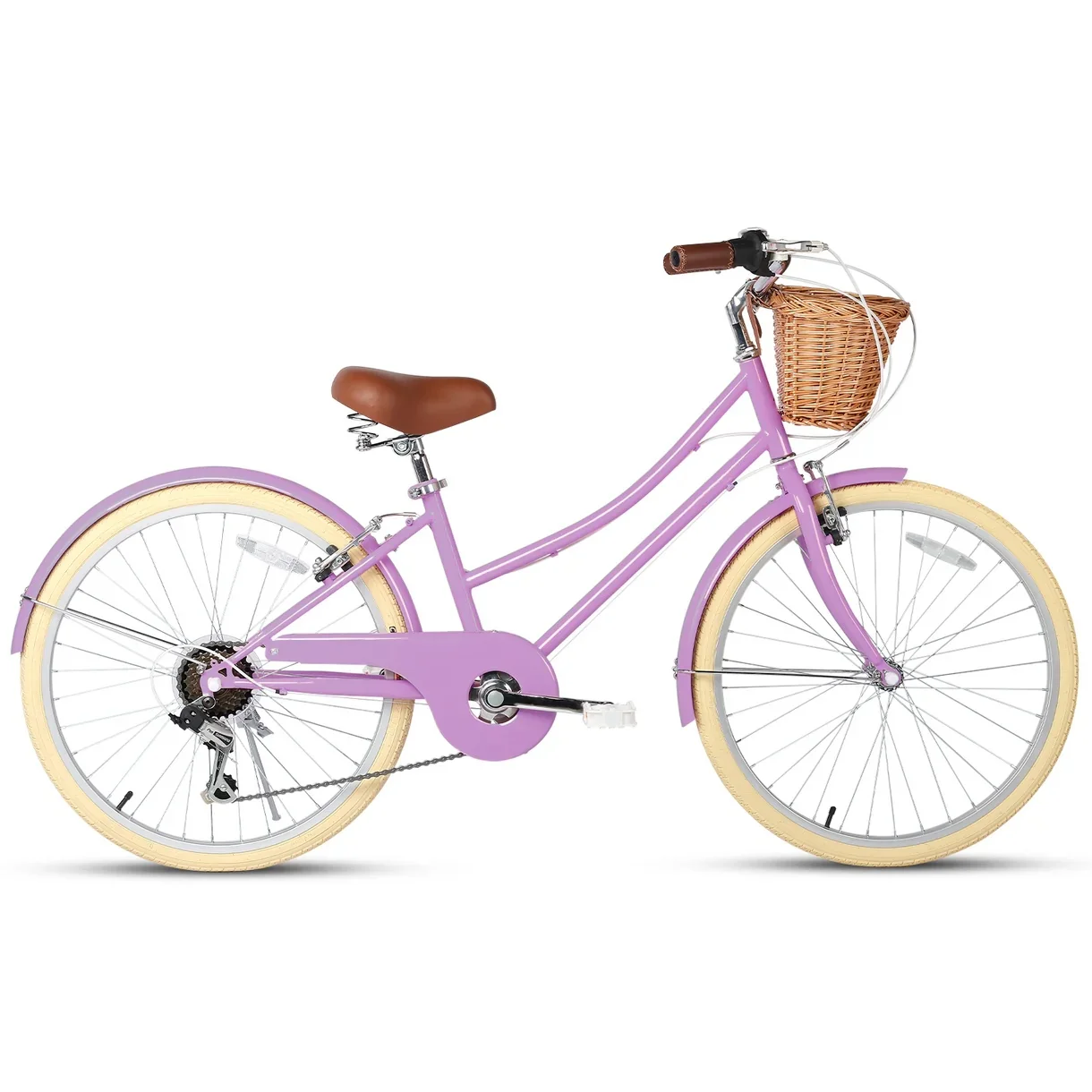 Good quality 24 inch women city bike with basket for girl colorful pink 6 speed women urban bicycle classic city bike for sale