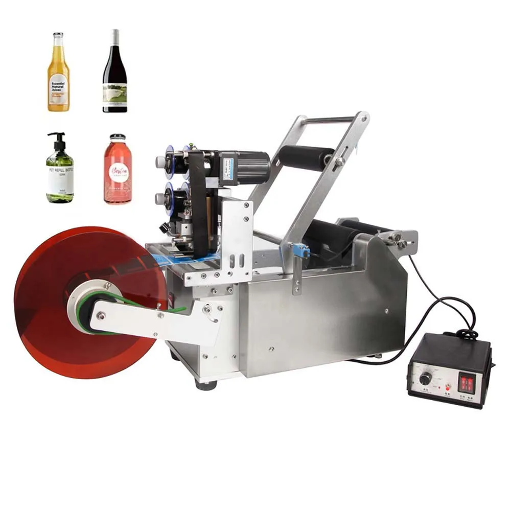 semi automatic manual sticker bottle labeling vial labeling  printing machine price for round bottles with coding
