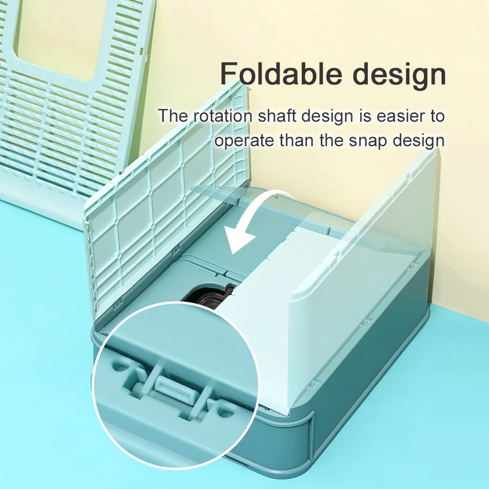 Folding Cat Litter Box Convenient Collapsible Design, Leak-Proof Feature, Ideal for Travel and Home Use
