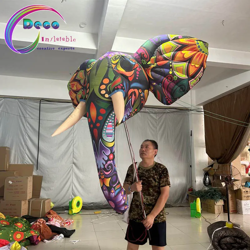 Inflatable Animal Mascot Costume Inflatable Elephant Head Costume for Event