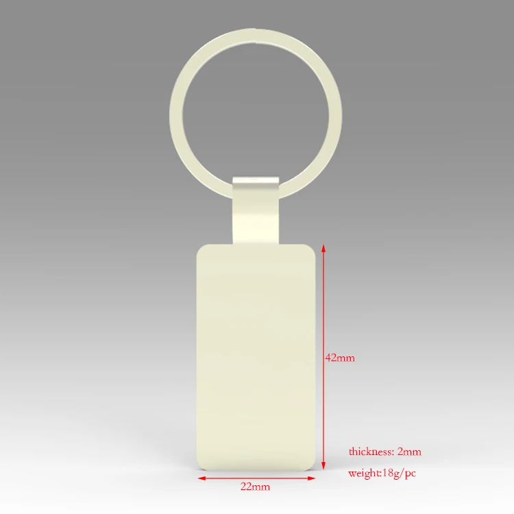 Two Sided Laser Engraved Flat Metal Rectangle Keychain UV/Offset/Digital Printing Carabiner Type with Logo