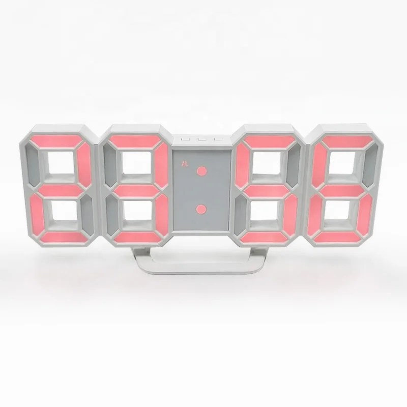 3D digital alarm clock Intelligent LED wall Simple electronic clock in living room Creativity delta wall clocks